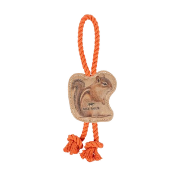 Chipmunk Leather Tug Dog Toy 12"
