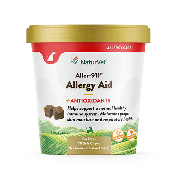 Aller-911 Skin & Coat Allergy Aid Formula Plus Antioxidants Dog Soft Chews