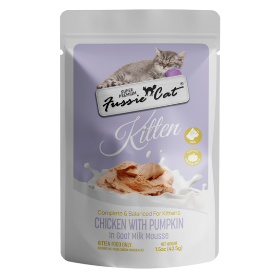Chicken with Pumpkin in Goat Milk Mousse Kitten Wet Food Pouch Case of 12