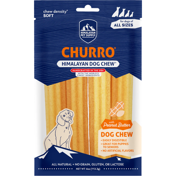 Churro with Peanut Butter Flavor Cheese Grain-Free Dog Treat