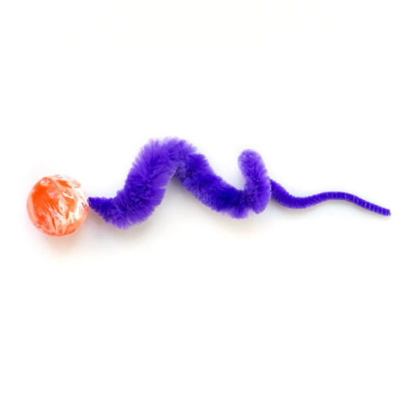 Wiggly Ball Bouncy Ball with Fuzzy Tail Cat Toy