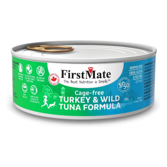 50/50 Free Run Turkey & Wild Tuna Formula Grain-Free Wet Canned Cat Food