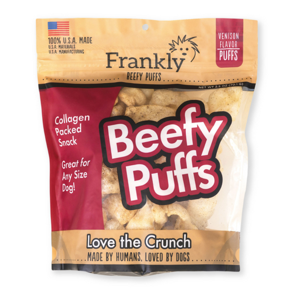 Venison Beefy Puffs Collagen Packed Crunchy Dog Treats
