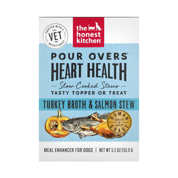 Functional Pour Overs Heart Health Turkey Broth & Salmon Stew Recipe Grain-Free Wet Food Topper for Dogs