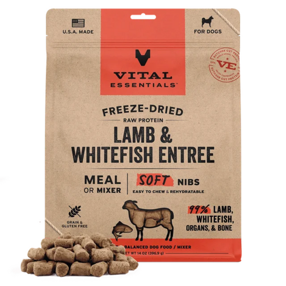 Lamb & Whitefish Soft Nibs Freeze-Dried Grain-Free Dog Food