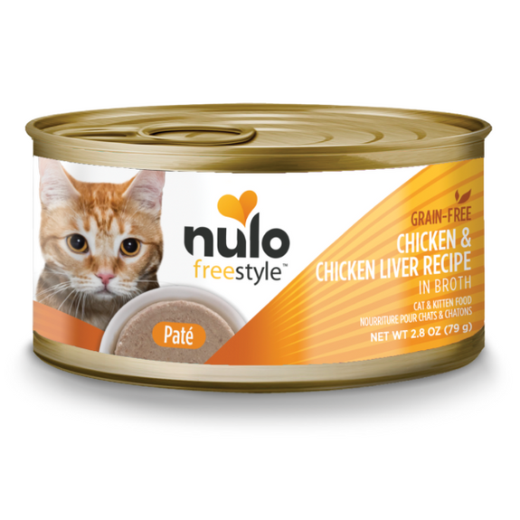 FreeStyle Chicken & Chicken Liver In Broth Grain-Free Canned Pate Wet Cat & Kitten Food