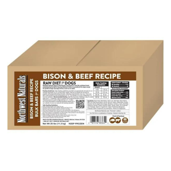 Dinner Bars Bison & Beef Recipe Frozen Raw Dog Food
