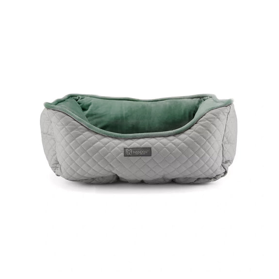 Pet Gear Quilt Leather Reversible Dog and Cat Bed, Grey/Green