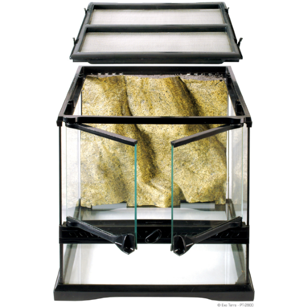 Naturalistic Front-Opening Glass Tank Terrarium Habitat for Small Reptiles