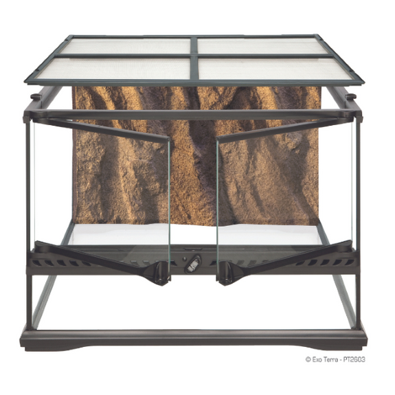 Naturalistic Front-Opening Glass Tank Terrarium Habitat for Small Reptiles