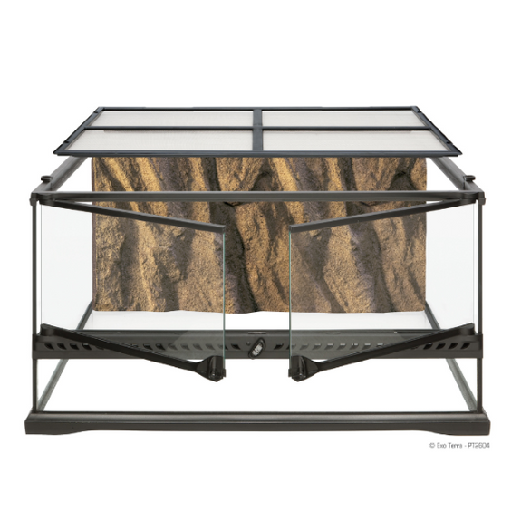 Naturalistic Front-Opening Glass Tank Terrarium Habitat for Medium-Sized Reptiles