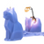 Kisa Cat Skeleton Art Reveal Unscented Candle Sculpture Lavender