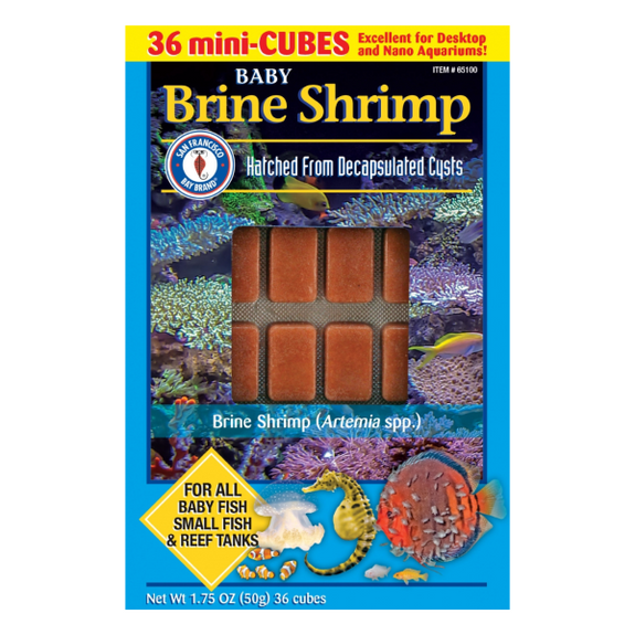 Baby Brine Shrimp Frozen Cubes Aquarium Fish Food & Treat