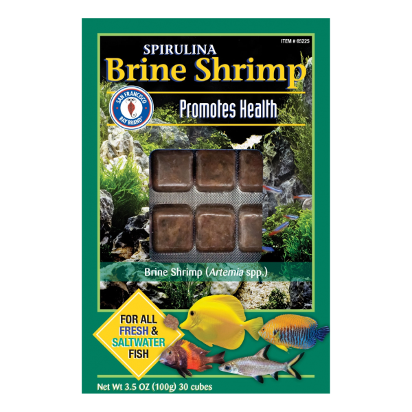 Spirulina Brine Shrimp Frozen Cubes Aquarium Fish Food & Treat