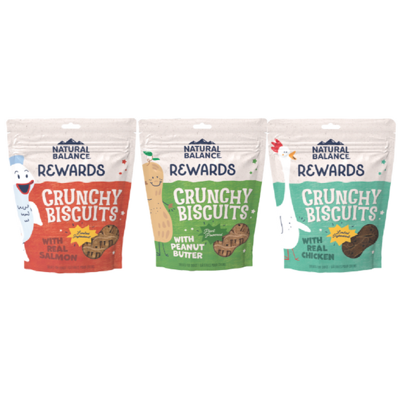 Rewards Crunchy Biscuits Triple Pack: Salmon, Peanut Butter, Chicken