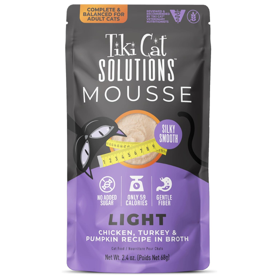 Solutions Light Mousse: Chicken, Turkey & Pumpkin Recipe in Broth Grain-Free Wet Pouch Cat Food Case of 12