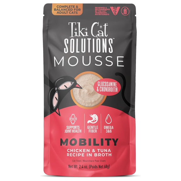 Solutions Mobility Mousse: Chicken & Tuna Recipe in Broth Grain-Free Wet Pouch Cat Food Case of 12