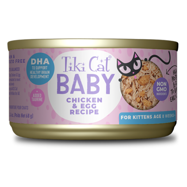 Baby Whole Foods with Chicken & Egg Recipe Shredded Canned Kitten Food
