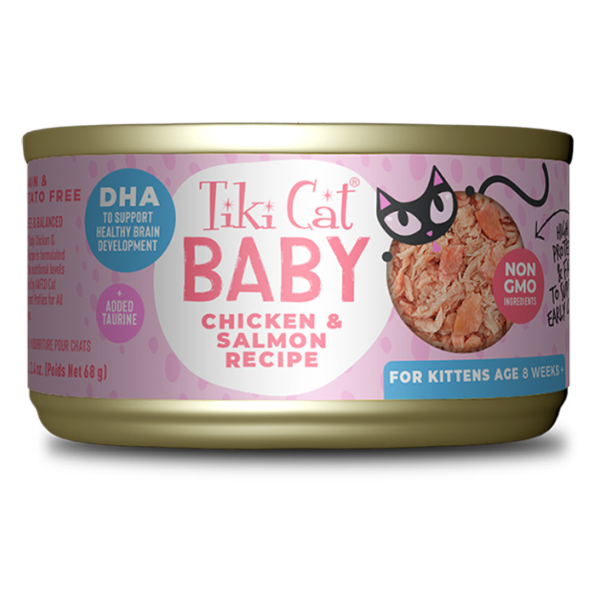 Baby Whole Foods with Chicken & Salmon Recipe Shredded Canned Kitten Food