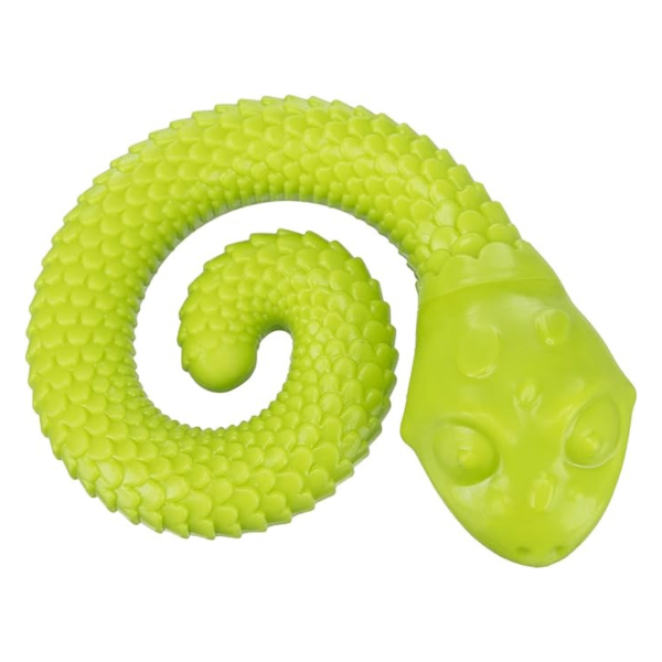 Coiled Snack Snake Slow Feeder & Treat-Dispensing Dog Toy Green