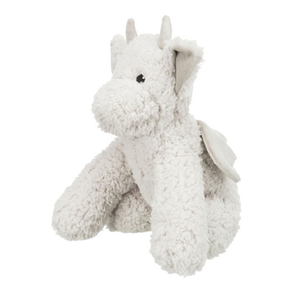 Elwin the Dragon Recycled Materials Squeaky Plush Dog Toy White