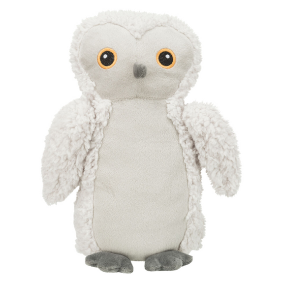Emily the Owl Recycled Materials Squeaky Plush Dog Toy White