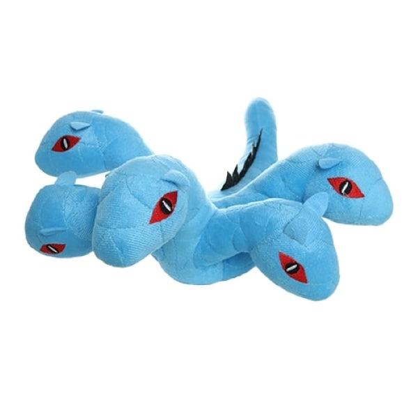 Mighty Hydra Dragon Durable Squeaky Plush Blue Dog Toy