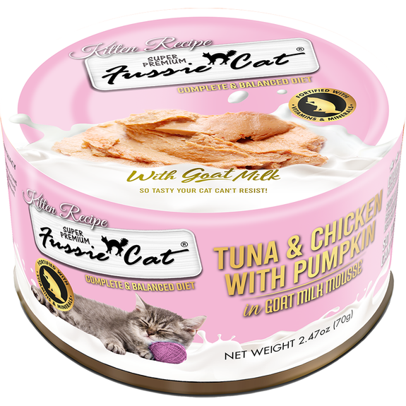 Tuna & Chicken with Pumpkin In Goat Milk Mousse Canned Kitten Food Case of 12