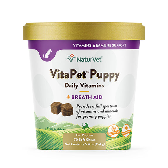 VitaPet Puppy Daily Vitamins Plus Breath Aid Soft Chews Dog Supplements