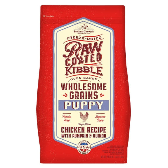 Raw Coated Puppy Kibble with Wholesome Grains Cage-Free Chicken Recipe Dry Dog Food
