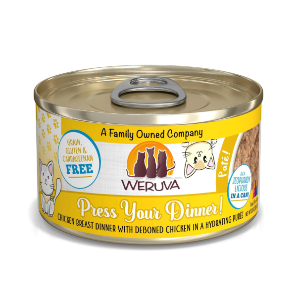 Press Your Dinner! Chicken Breast Pate Dinner in a Hydrating Purée Grain-Free Wet Canned Cat Food