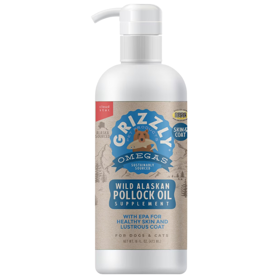 Wild Alaskan Pollock Oil Omega 3 Fatty Acid Dog & Cat Supplement Liquid