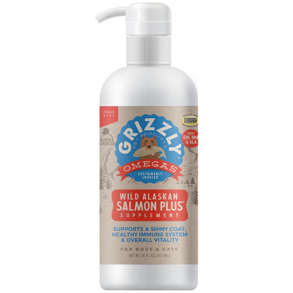 Wild Alaskan Salmon Oil Omega 3 Fatty Acid Dog & Cat Supplement Liquid