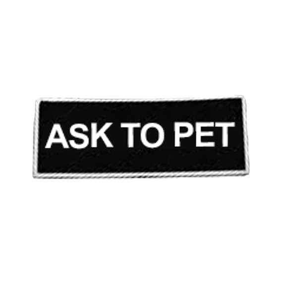 Boss Tactical Patch for Harnesses "Ask To Pet" Black & White