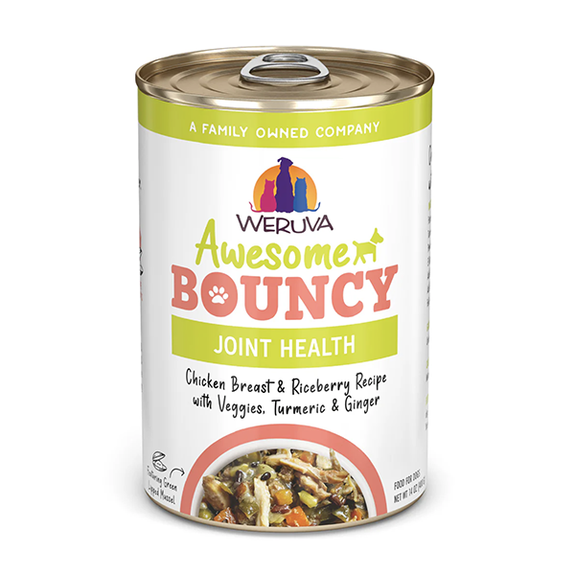 Awesome Bouncy Joint Health Chicken Breast & Riceberry Recipe with Veggies, Turmeric, Ginger & Green Lipped Mussel Wet Canned Dog Food