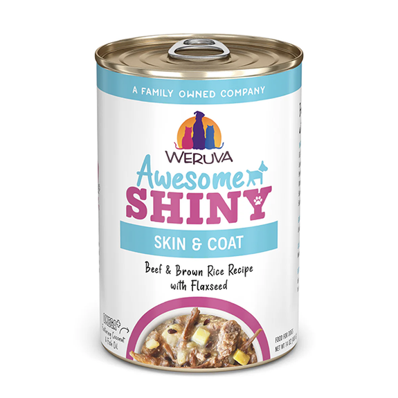 Awesome Shiny Skin & Coat Beef & Brown Rice Recipe with Flaxseed in Gravy Wet Canned Dog Food