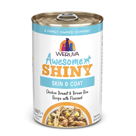 Awesome Shiny Skin & Coat Chicken Breast & Brown Rice Recipe with Flaxseed in Gravy Wet Canned Dog Food