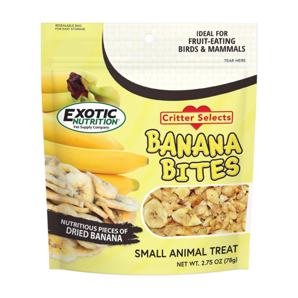 Critter Selects Banana Bites Crunchy Bird & Small Animal Treat