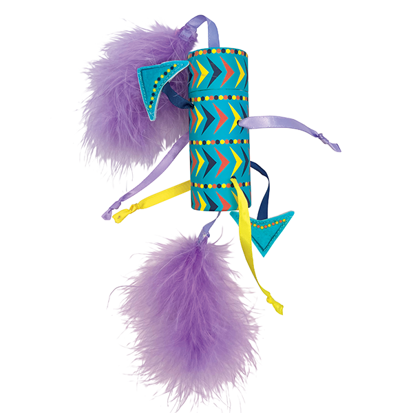 Bat-A-Bout Vibez Roller Rattling Feather Catnip Cat Toy