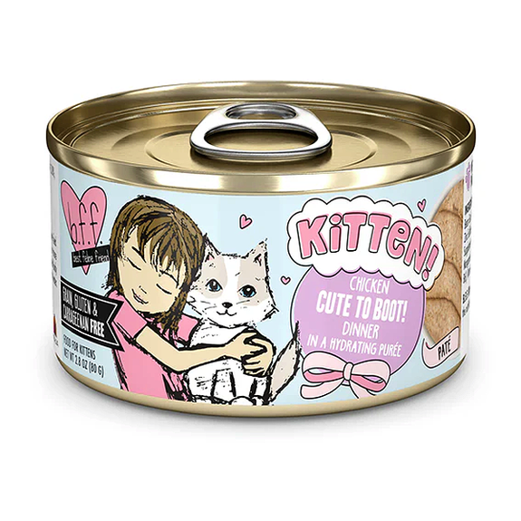 B.F.F. Kitten Cute To Boot! Chicken Dinner in Hydrating Puree Grain-Free Canned Cat Food
