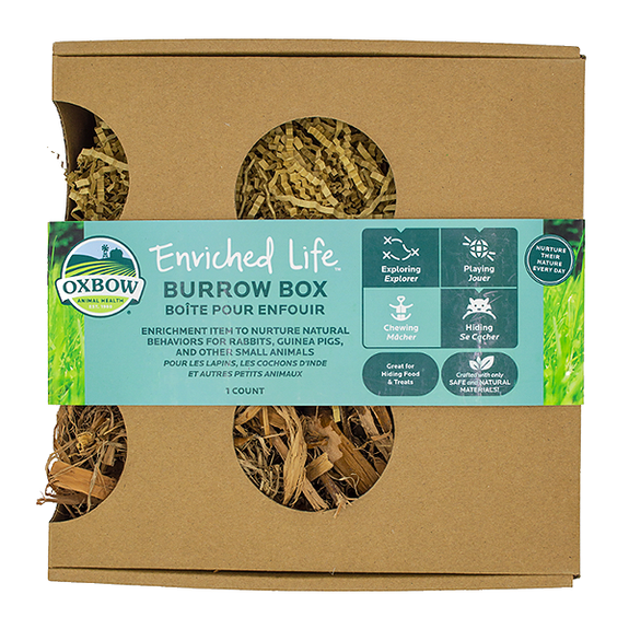 Enriched Life Burrow Box Cardboard Small Animal Enrichment & Nesting Chew Toy