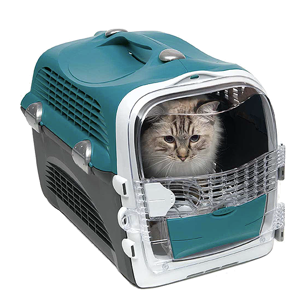 Cabrio Carrier Multi-Functional Travel Cat Carrier Turquoise & Gray