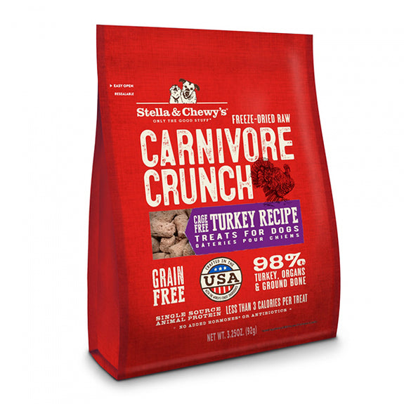 Carnivore Crunch Grain-Free Turkey Recipe Freeze-Dried Raw Dog Treats