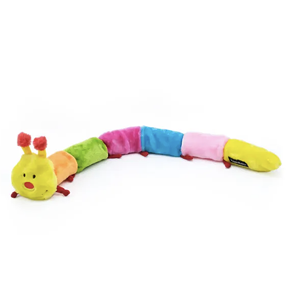 Caterpillar Deluxe with 7 Squeakers Long Squeaky Plush Dog Toy