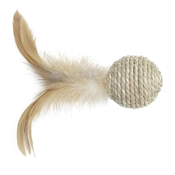 Catit Eco Terra Sisal Ball Feathers Natural Toy