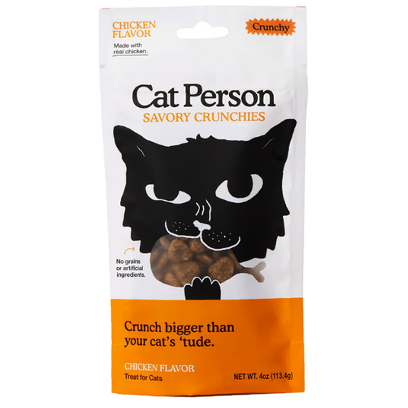 Cat Person Savory Crunchies Chicken Flavor Grain-Free Crunchy Cat Treats