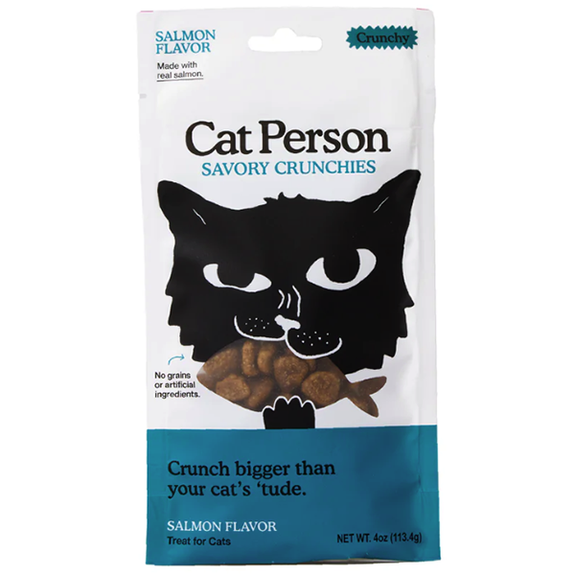 Cat Person Savory Crunchies Salmon Flavor Grain-Free Crunchy Cat Treats