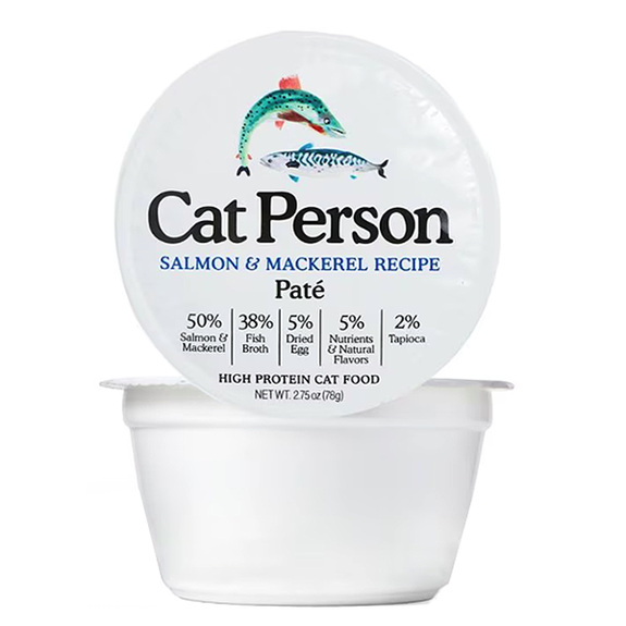 Cat Person Salmon & Mackerel Recipe Pate High Protein Grain-Free Wet Cat Food