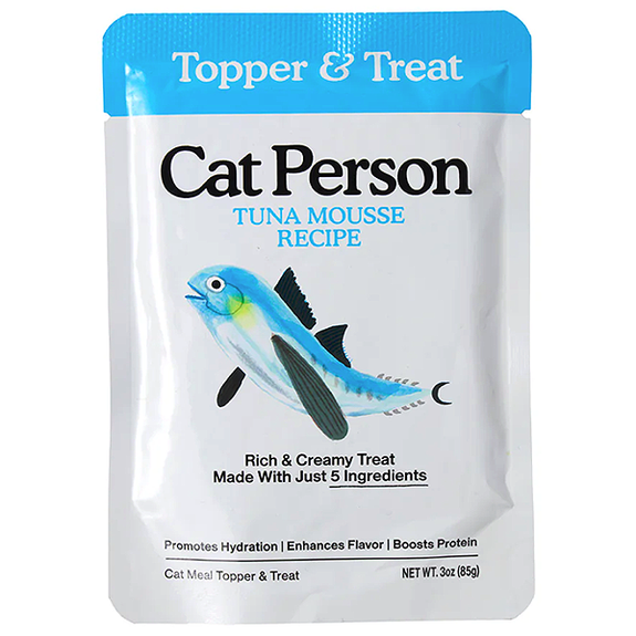 Cat Person Tuna Mousse Recipe Grain-Free Wet Pouch Cat Topper & Treat