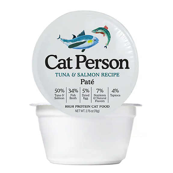 Cat Person Tuna & Salmon Recipe Pate High Protein Grain-Free Wet Cat Food